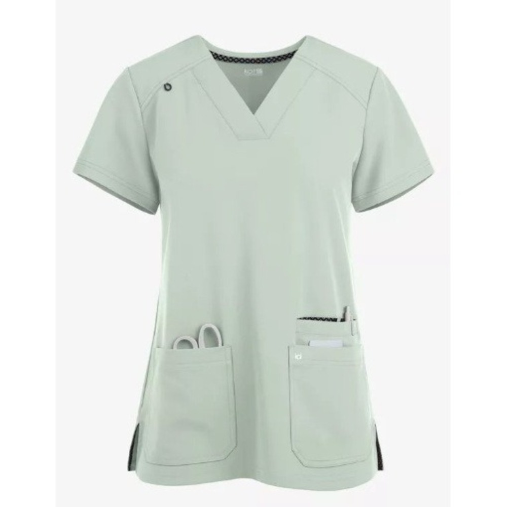 Koi Next Gen Scrub Top Womens Small Sage NWT Hustle and Heart V-Neck